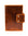 the front of a distressed tan leather a5 journal cover