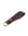 Black Distressed leather keyring with brass hardware on a white background