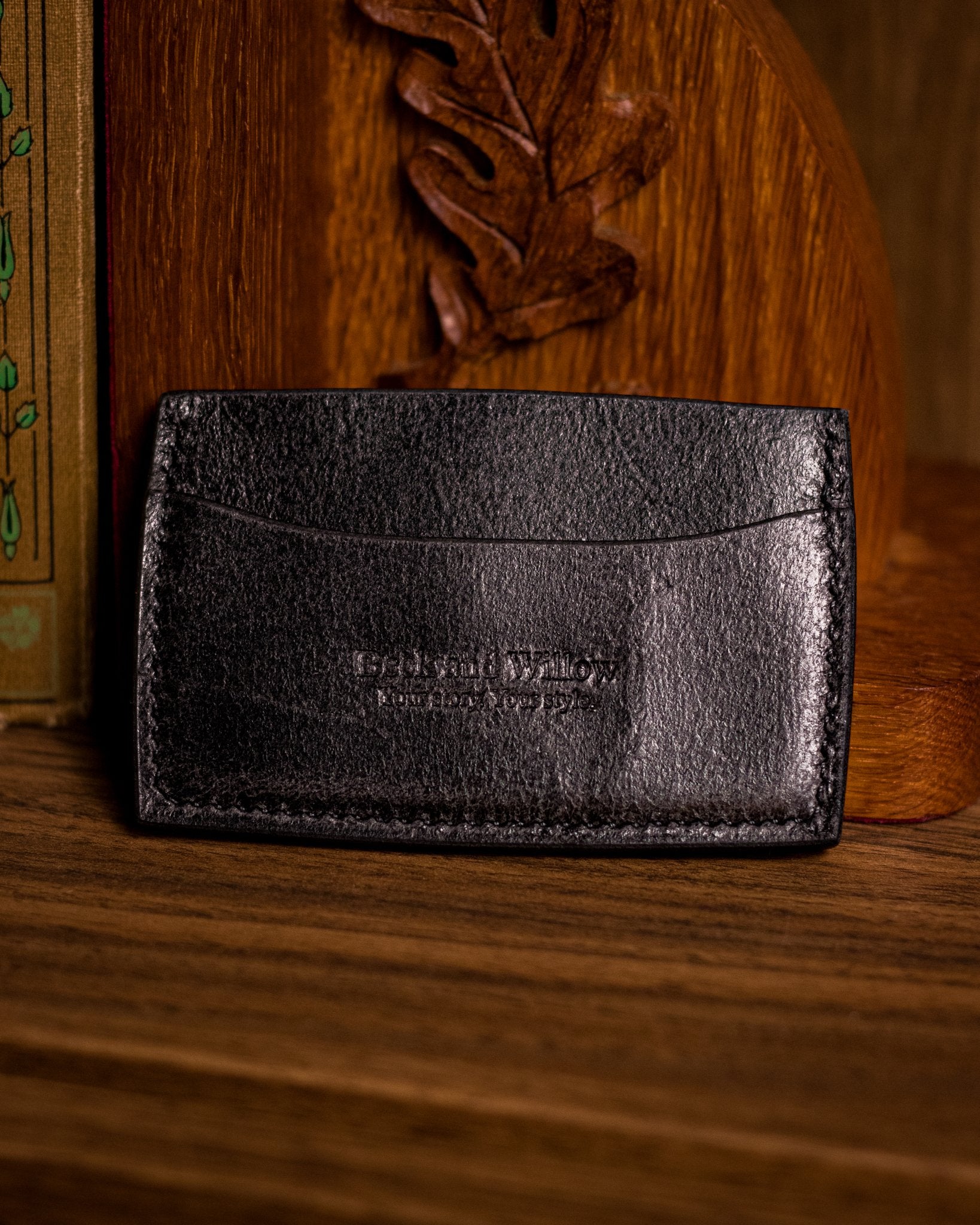 Black Leather Card Holder Lifestyle Image