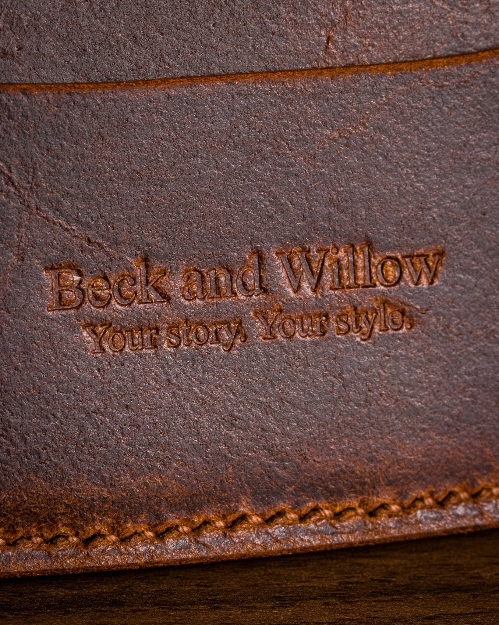 Tan Leather Card Holder Close Up Shot