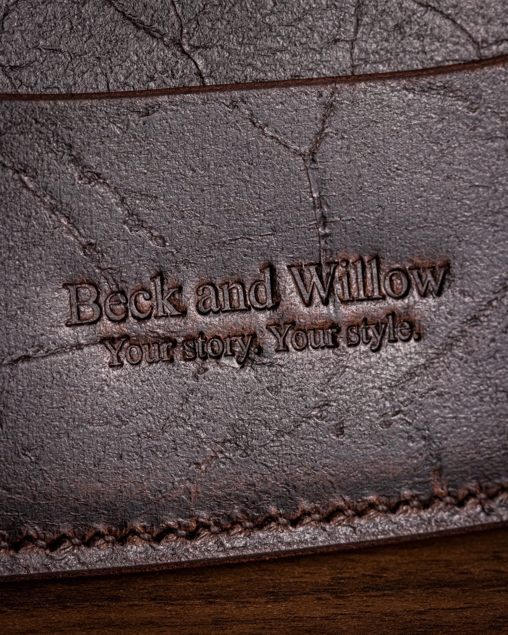 Brown Leather Card Holder Close Up Shot