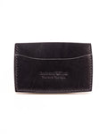 Italian Black Leather Card Holder White Background