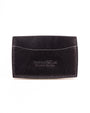 Italian Black Leather Card Holder White Background