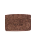 Italian Brown Leather Card Holder White Background
