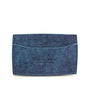 Italian Blue Leather Card Holder White Background