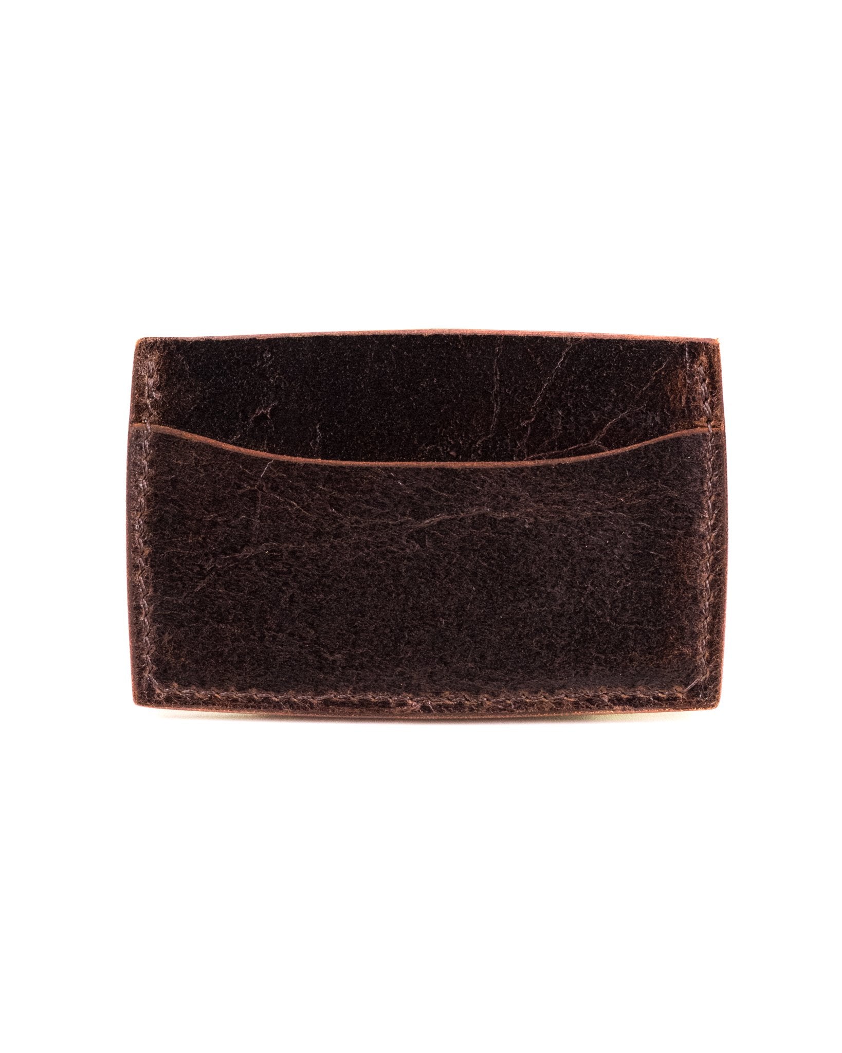 Brown Leather Card Holder Wallet White Background Back