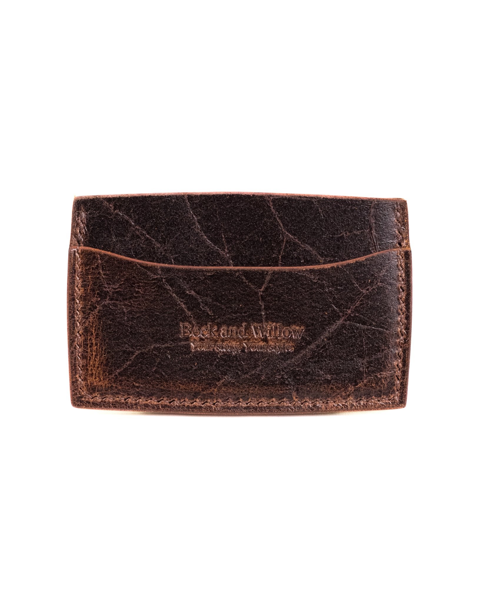 Brown Leather Card Holder Wallet White Background