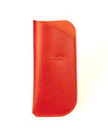 Red Italian Leather Glasses Case on White Background