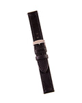 Mens black leather watch strap on a white background