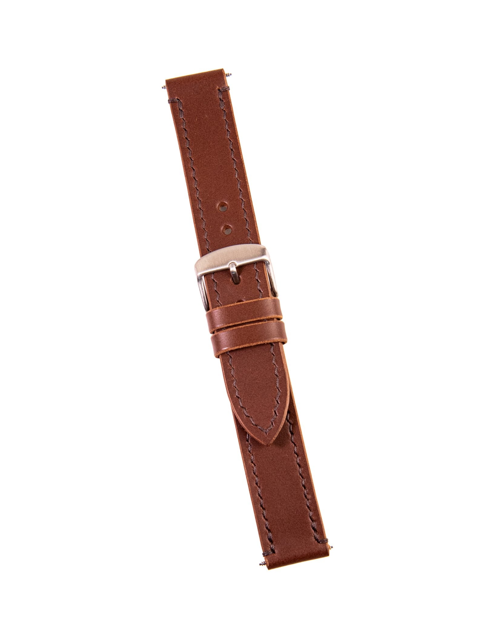 Brown Mens leather watch strap on a white background