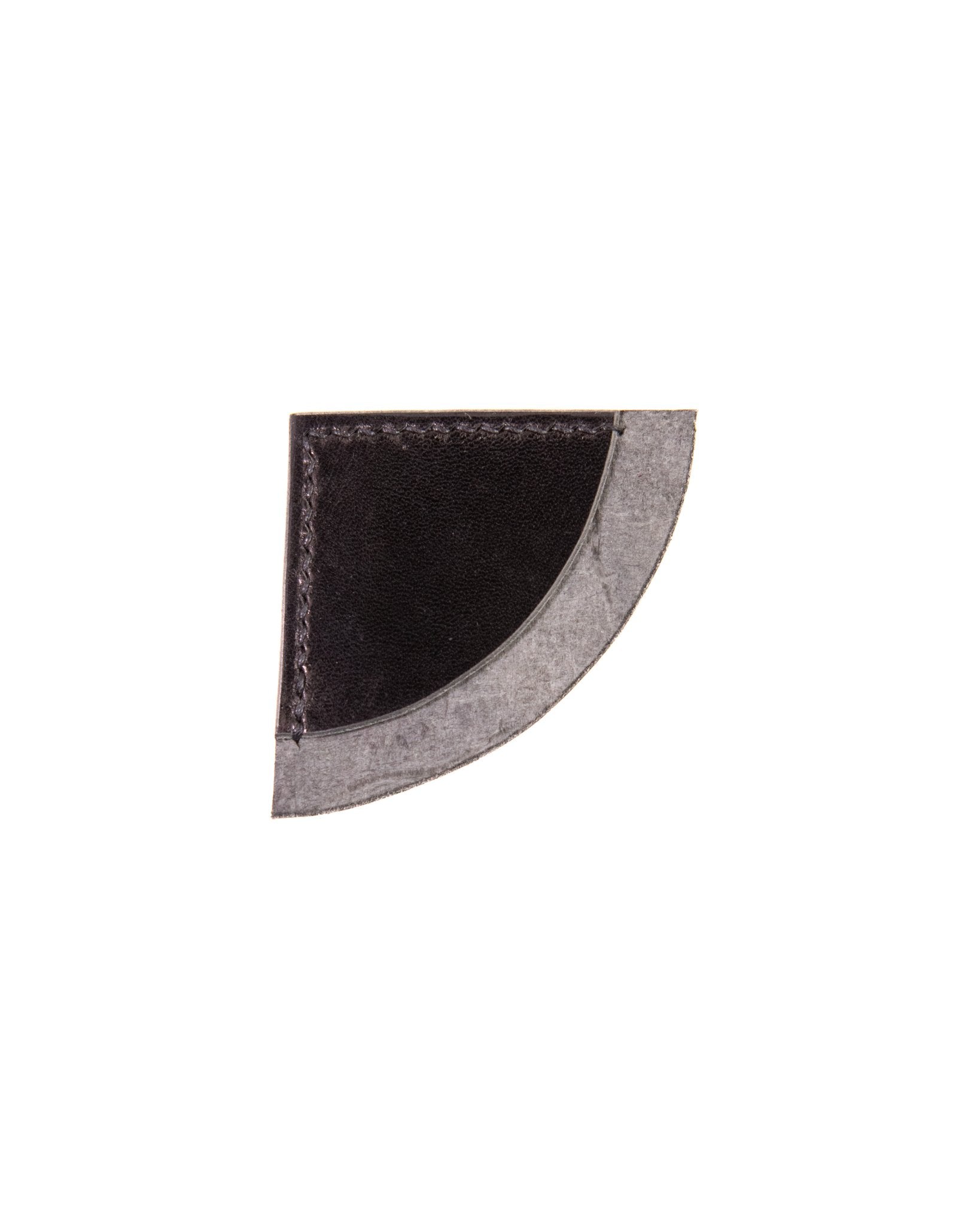 Black leather corner bookmark on a white background