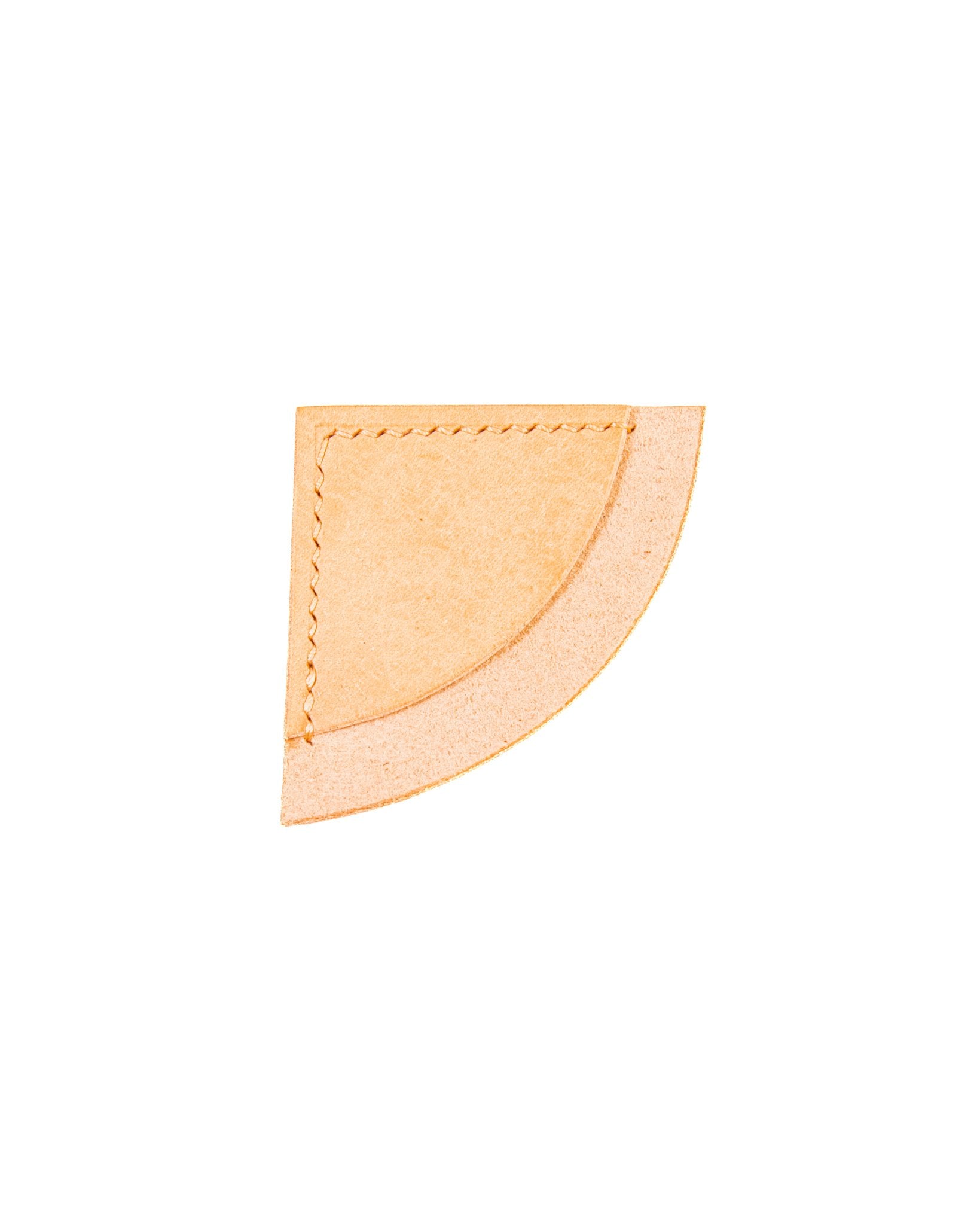 Beige leather corner bookmark on a white background
